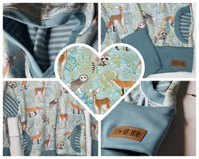 Load image into Gallery viewer, Grow With Me Boys Hoodie. Baby Hoodie, Toddler Hoodie,  Your choice fabric and size,  sizes 3months-9 years, sibling sets