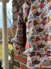 Load image into Gallery viewer, Grow With Me Girls Hoodie. Eco-friendly, Sustainable Baby, Toddler Hoodie,  Your choice fabric and size,  sizes 3 months-9 years, sibling sets