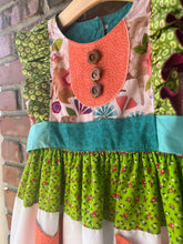 Load image into Gallery viewer, Size 6 Boutique Dress, Boho Kids Clothing, Double Skirted Pageant Dress, Patchwork Dress, Handmade, Woodland Dress