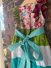 Load image into Gallery viewer, Size 6 Boutique Dress, Boho Kids Clothing, Double Skirted Pageant Dress, Patchwork Dress, Handmade, Woodland Dress
