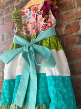 Load image into Gallery viewer, Size 6 Boutique Dress, Boho Kids Clothing, Double Skirted Pageant Dress, Patchwork Dress, Handmade, Woodland Dress