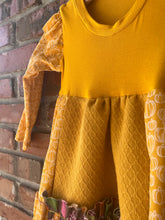 Load image into Gallery viewer, Fall Knit/Woven Pumpkin Ruffled Apron Girls Dress