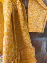 Load image into Gallery viewer, Fall Knit/Woven Pumpkin Ruffled Apron Girls Dress