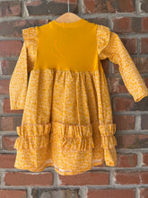 Load image into Gallery viewer, Fall Knit/Woven Pumpkin Ruffled Apron Girls Dress