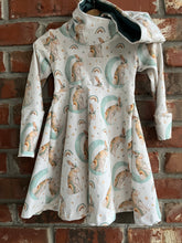 Load image into Gallery viewer, Grow With Me Hooded Dress, Easter Dress, Bunny Dress, Wharfedale, 12m-3 years