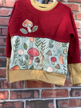 Load image into Gallery viewer, Red Woodland Mushroom Grow With Me Dolman Shirt | 1–3 Years