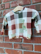 Load image into Gallery viewer, Plaid Dinosaur Grow With Me Dolman Shirt | 0–6 Months