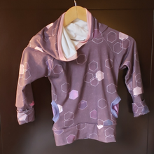 Load image into Gallery viewer, Grow With Me Girls Hoodie. Eco-friendly, Sustainable Baby, Toddler Hoodie,  Your choice fabric and size,  sizes 3 months-9 years, sibling sets