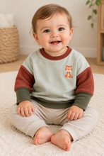 Load image into Gallery viewer, Child-model mockup of the tiger Grow With Me dolman shirt
