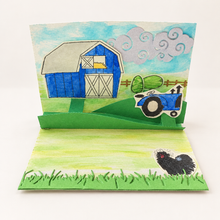 Load image into Gallery viewer, Cleaned-up farm pop-up card