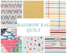 Load image into Gallery viewer, Personalized Baby/Toddler Crib Rainbow Rag Quilt, Rainbow Baby Gift, Shabby Chic, Rainbow after the storm, Sunshine Baby Gift