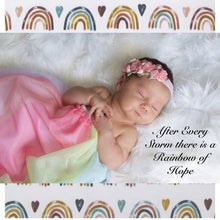 Load image into Gallery viewer, Personalized Baby/Toddler Crib Rainbow Rag Quilt, Rainbow Baby Gift, Shabby Chic, Rainbow after the storm, Sunshine Baby Gift