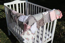 Load image into Gallery viewer, Personalized Baby/Toddler Crib Rainbow Rag Quilt, Rainbow Baby Gift, Shabby Chic, Rainbow after the storm, Sunshine Baby Gift
