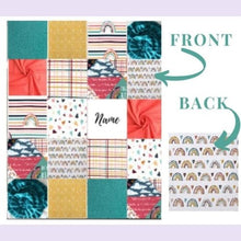 Load image into Gallery viewer, Personalized Baby/Toddler Crib Rainbow Rag Quilt, Rainbow Baby Gift, Shabby Chic, Rainbow after the storm, Sunshine Baby Gift