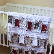 Load image into Gallery viewer, Psalm 139 Baby Rag Quilt, Fearfully and Wonderfully Made Bible Verse, Christian Baby Shower Gift, Rainbow Baby Gift, Fertility Gift