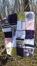Load image into Gallery viewer, Baby/Toddler Rag Quilt, Psalm 139 "For I Am Fearfully and Wonderfully Made" 42"x34", Christian, Farm, Fertility Gift, Rainbow Baby Gift
