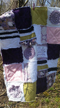 Load image into Gallery viewer, Baby/Toddler Rag Quilt, Psalm 139 "For I Am Fearfully and Wonderfully Made" 42"x34", Christian, Farm, Fertility Gift, Rainbow Baby Gift