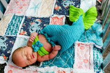 Load image into Gallery viewer, Under the Sea Rag Quilt, Ocean Baby/Toddler Patchwork Blanket, Coral, Teal, Whale, Made To Order, Free Personalization