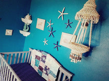 Load image into Gallery viewer, Under the Sea Rag Quilt, Ocean Baby/Toddler Patchwork Blanket, Coral, Teal, Whale, Made To Order, Free Personalization