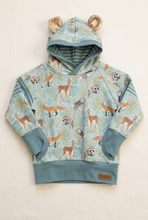 Load image into Gallery viewer, Woodland-animal hoodie flat-lay cleanup
