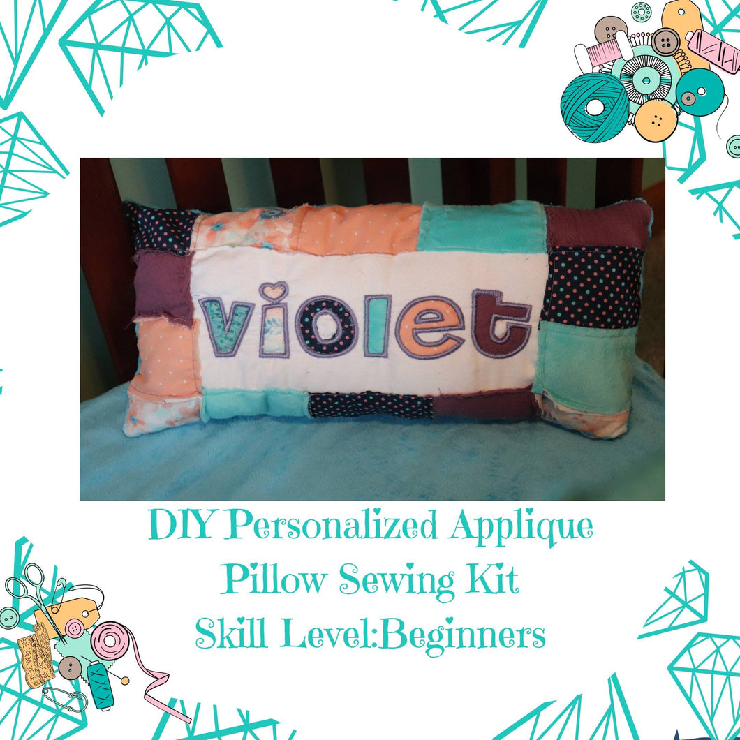 Travel Pillow Sewing Kit, Beginners Sewing Kit,Machine Sewing Project, Ages 7+