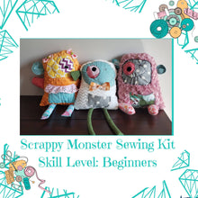 Load image into Gallery viewer, Monster Sewing Kit, DIY Stuffed Animal, Kid&#39;s Sewing Kit, October Birthday Gift, Ages 7+
