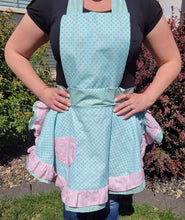 Load image into Gallery viewer, Commissioned Seamstress, Retro Woman&#39;s/Woman&#39;s Plus Size Apron, Ruffeled Apron, Baking Apron
